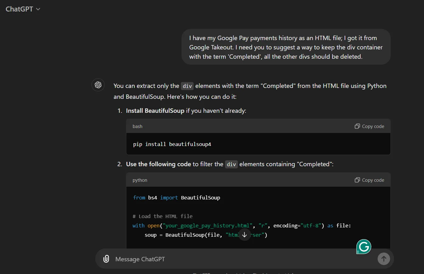 ChatGPT helping cleanup my HTML code